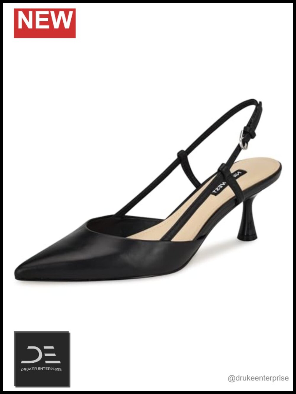 Leather Slingback Pointed Toe Pumps - 2.17" Heel - Women's Dress Shoes
